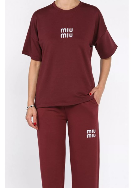 Kadın Nakış Detaylı Tişört Pantolon Ikili Takım P-00017644 fırsatları