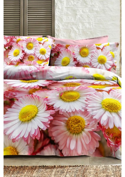 %100 Pamuk Ranforce Çeyizlik Luxury 5d Dijital Çift Kişilik Nevresim Takımı Papatya fiyatları