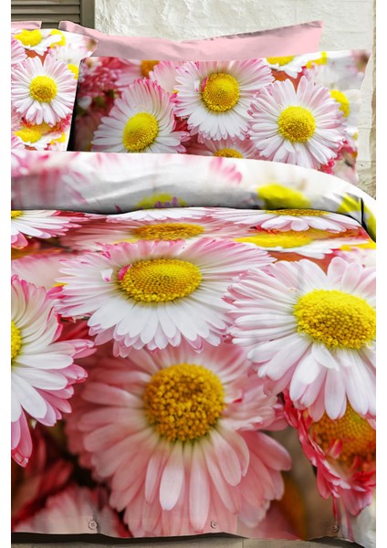 %100 Pamuk Ranforce Çeyizlik Luxury 5d Dijital Çift Kişilik Nevresim Takımı Papatya modelleri