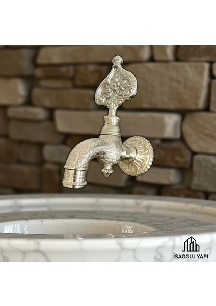 Isaoğlu Yapı Kurna Musluğu Vintage Tasarım Krom Renk Özel Tasarım Hamam Kurna Musluğu