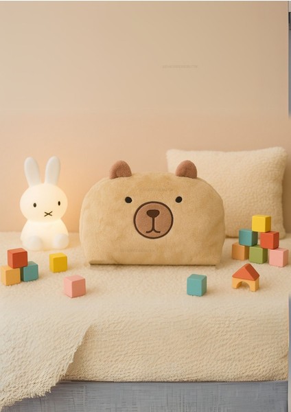 Dekoratif Çocuk Kapibara Figürlü Yastık Doğal Yumuşak