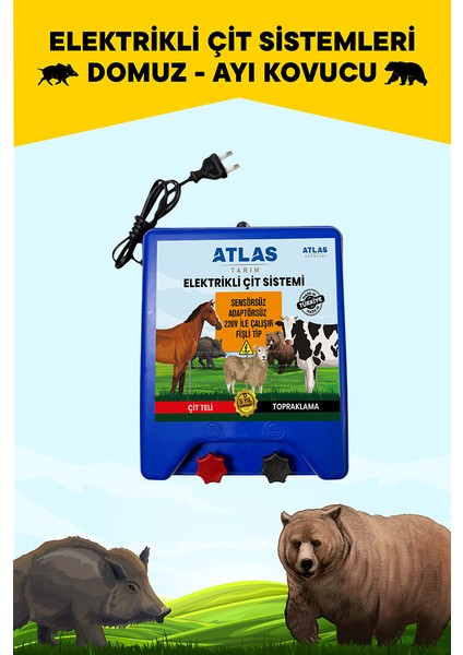 Elektrikli Çit Cihazı 220V Fişli Tak Çalıştır 30.000 Volt 5 Yıl Garanti