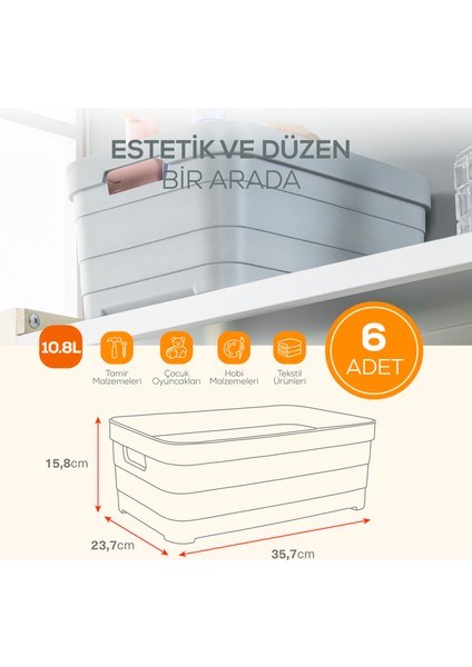 6'lı 10,8 Litre Saklama Kutusu Mavi fiyatları