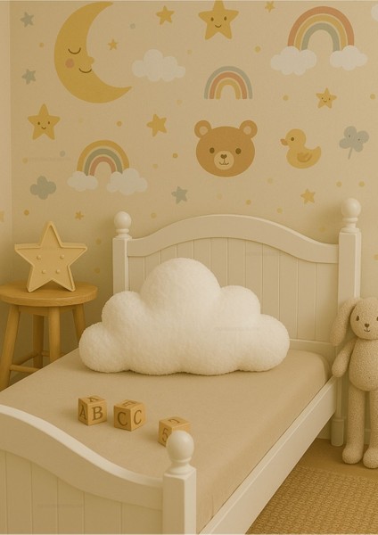 Dekoratif Peluş Bulut Yastık - Kırlent- Minder