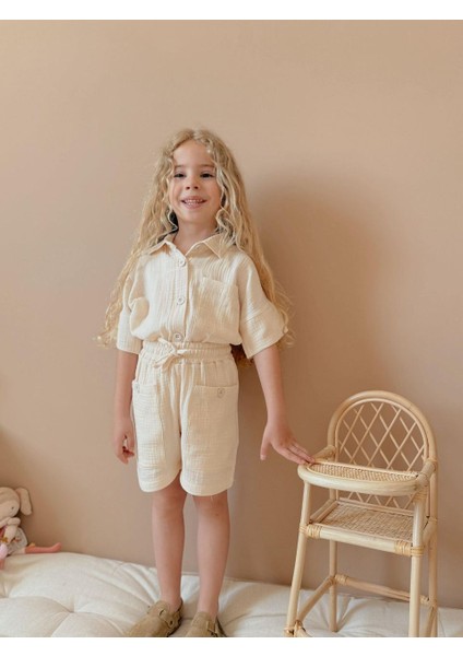 Kız Çocuk Pamuklu Müslin Şortlu 2li Takım fiyatları