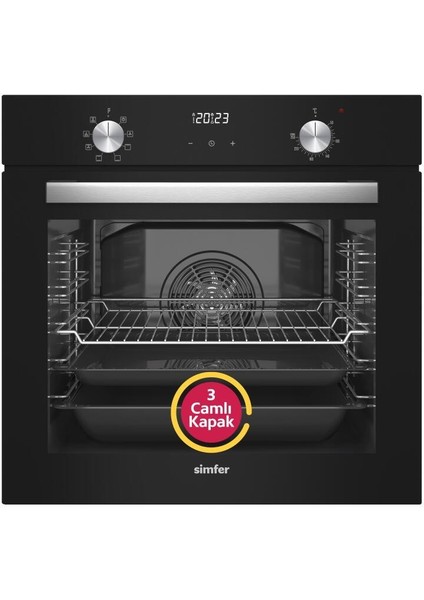 9 Fonksiyon Qs Dijital Siyaah 3'lü Ankastre Set (8208 Fırın + 3970 Ocak + 8703 Davlumbaz)