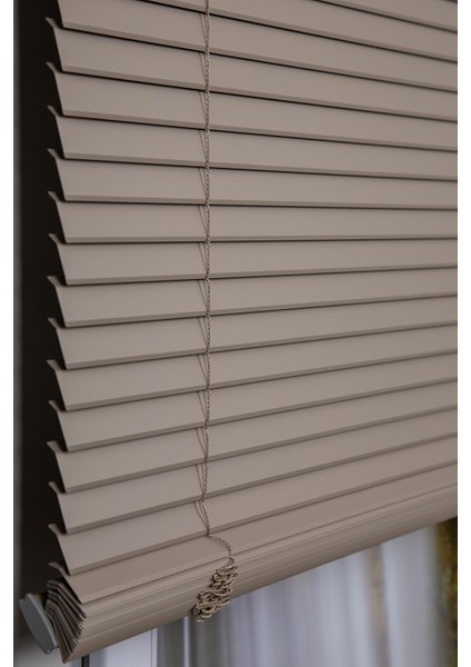 Sepya Kahverengi Micro Jaluzi Serisi (MJ-35700) Metal Kasa Micro Jaluzi Perde 35MM modelleri