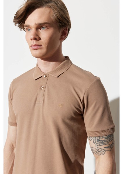 Regular Fit Camel Erkek Polo Yaka T-Shirt MW211837211 modelleri