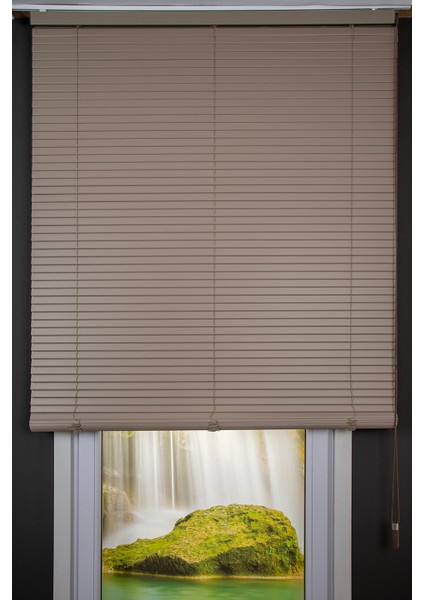 Sepya Kahverengi Micro Jaluzi Serisi (P-35700) Metal Kasa Micro Jaluzi Perde 35MM