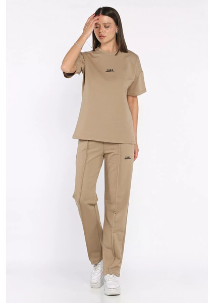 Kadın Çima Detaylı Nakışlı Pantolon Tişört Ikili Takım P-00017623 fiyatları