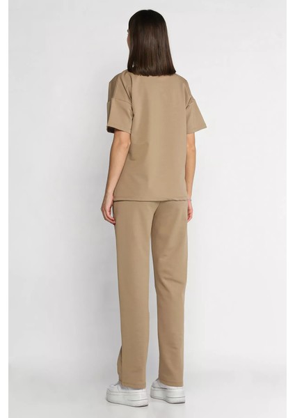 Kadın Çima Detaylı Nakışlı Pantolon Tişört Ikili Takım P-00017623 modelleri