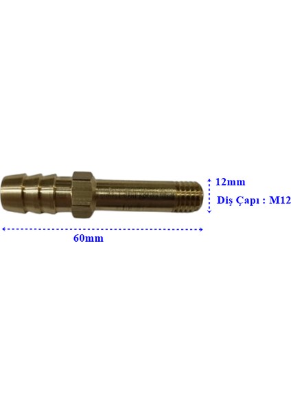 Sarı Kalıp Rekoru M12 -12X60MM - Diş Çapı 12MM