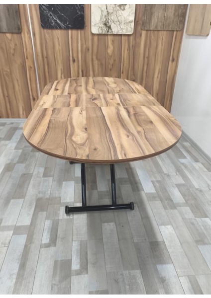 Ortadan Açılır Amortisörlü Akıllı Oval Yemek Masası Alt Mekanizma Siyah Metal fiyatları