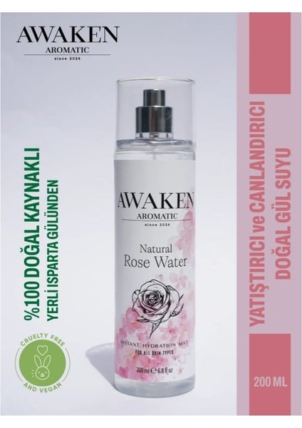 % 100 Doğal Gül Suyu, 200 ml
