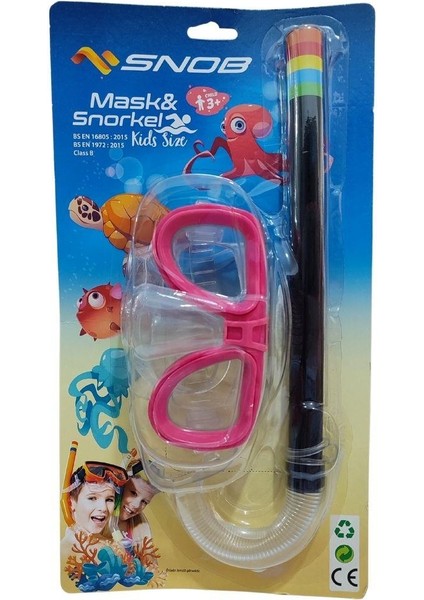 Snob Kartelada Çocuk Maske Şnorkel Seti 3+ (Pembe)