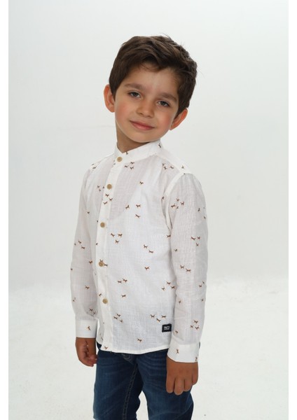 Erkek Çocuk At Baskılı Gömlek