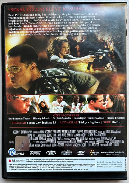 Bay & Bayan Smith (Mr.&mrs.smith) DVD (Orjnal Dönem Baskı Dvd) fiyatları