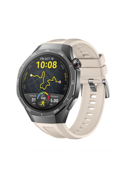 Huawei Watch Gt5 Pro 46MM Ile Tam Uyumlu Kordon Metal Tokalı Yumuşak Silikon Kordon Kayış