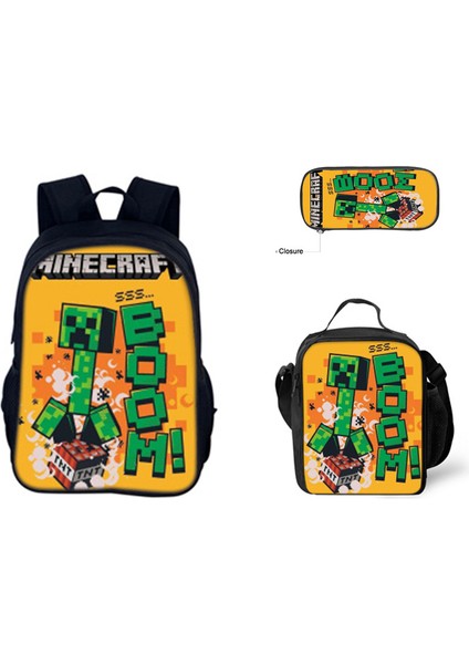 Benim Dünyam Filmi Minecraft Ilkokul ve Ortaokul Öğrencileri Omuz Çantası Üç Parça Set (Yurt Dışından)