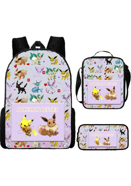 Omuz Okul Çantası Çapraz Askılı Çanta Kalem Çantası Üç Parça Set (Yurt Dışından)