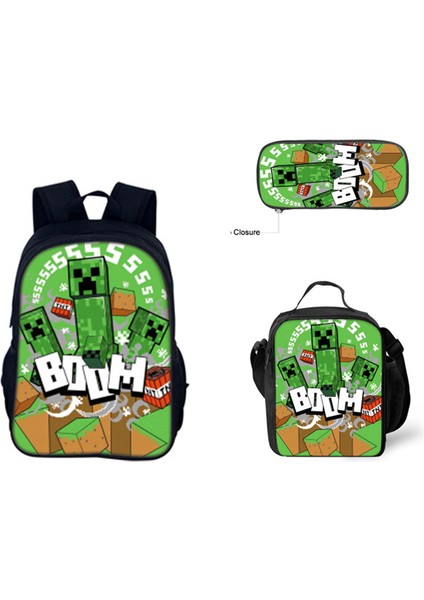 Benim Dünyam Filmi Minecraft Ilkokul ve Ortaokul Öğrencileri Omuz Çantası Üç Parça Set (Yurt Dışından)
