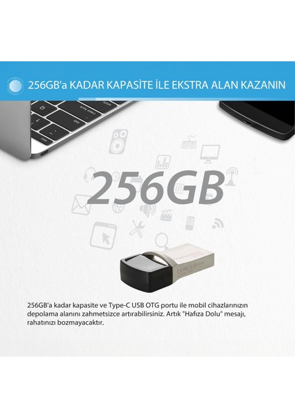 TS256GJF890S 256GB Type-A&c Otg Usb3.1 Flash Bellek