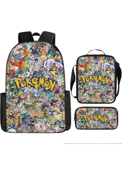 Omuz Okul Çantası Çapraz Askılı Çanta Kalem Çantası Üç Parça Set (Yurt Dışından)