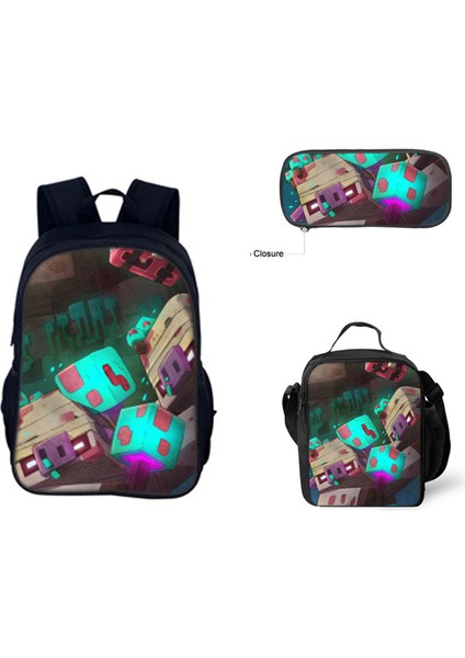 Benim Dünyam Filmi Minecraft Ilkokul ve Ortaokul Öğrencileri Omuz Çantası Üç Parça Set (Yurt Dışından)