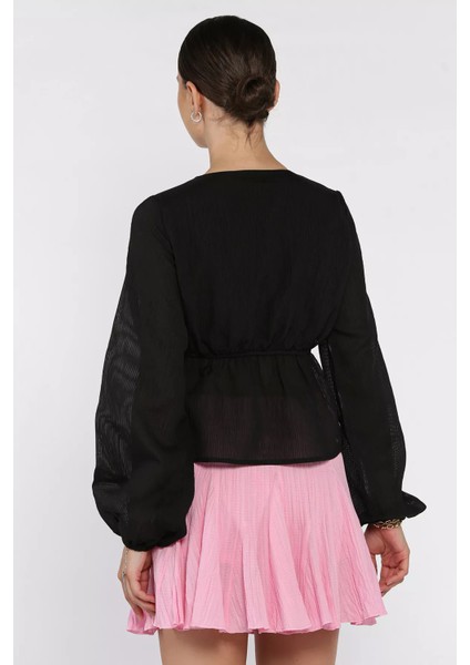 V Yaka Bel Lastikli Kadın Bluz P-00017576 modelleri
