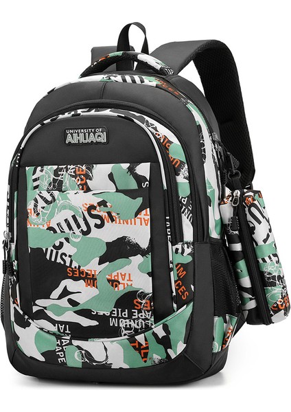 Okul Çantası Moda Ortaokul ve Lise Öğrencileri Omuz Çantası Kalem Çantası Büyük Kapasiteli Grafiti Seyahat Sırt Çantaları (Yurt Dışından)