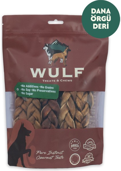 Dana Örgü Deri 100 Gram %100 Doğal Köpek Ödül Maması