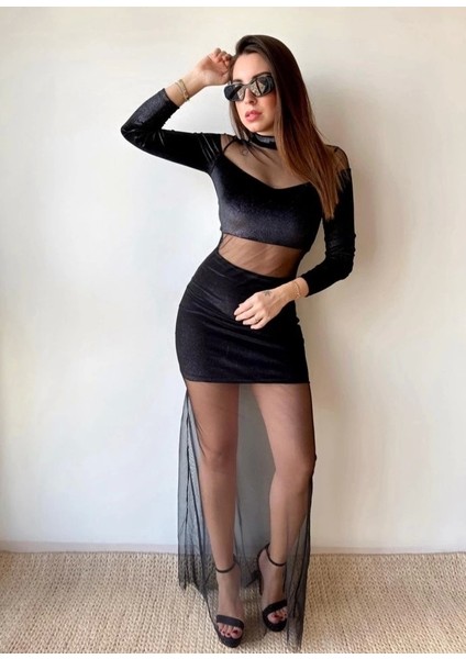 Şık Transparan Dekolteli Kadın Elbise indirimleri