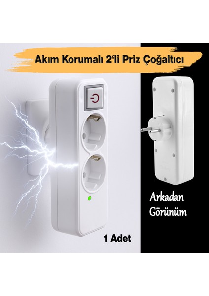 Akım Korumalı Kablosuz Anahtarlı 2'li Grup Priz Golyat Düğmeli Fiş Priz Topraklı Çoklu Çoğaltıcı fiyatları