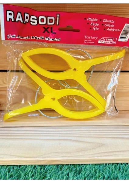 Canlı Sarı Xl Plaj Havlu Mandalı, 2'li Set, Şık ve Kullanışlı Tasarım fiyatları