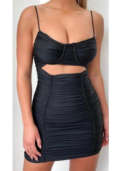Omuz Askılı Dekolteli Mini Elbise modelleri