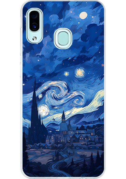 Samsung Galaxy A30 Uyumlu Şeffaf Kılıf Aesthetic 8 Tasarımlı