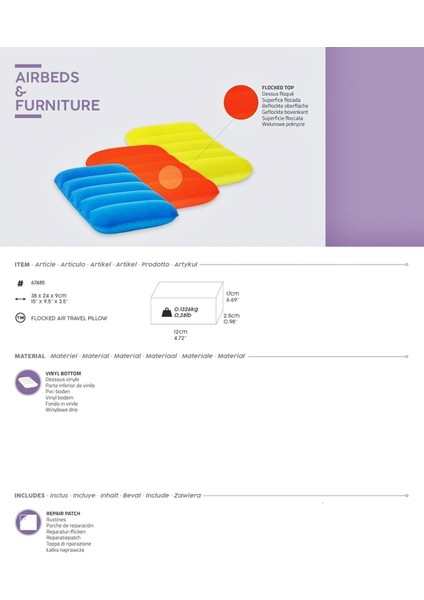 Renkli Şişme Çocuk Seyahat ve Kamp Yastığı, Yumuşak ve Rahat Kullanım modelleri