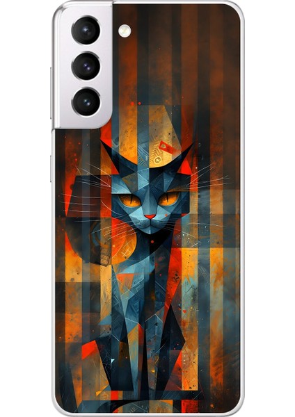 Samsung Galaxy S21 Uyumlu Şeffaf Kılıf Aesthetic 2 Tasarımlı