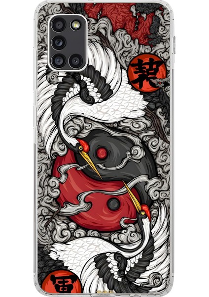 Samsung Galaxy A31 Uyumlu Şeffaf Kılıf Aesthetic 4 Tasarımlı