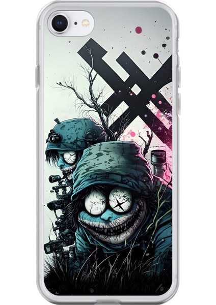 iPhone 6s Uyumlu Şeffaf Kılıf Aesthetic 6 Tasarımlı