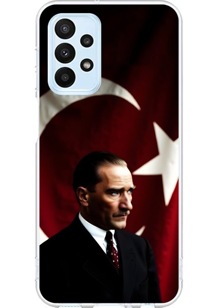 Samsung Galaxy A23 Uyumlu Şeffaf Kılıf Atatürk 4 Tasarımlı