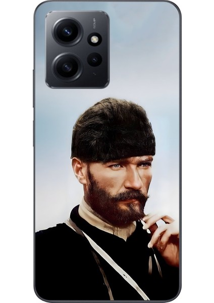 Xiaomi Redmi Note 12 Uyumlu Şeffaf Kılıf Atatürk 2 Tasarımlı