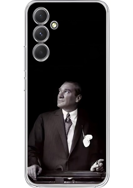 Samsung Galaxy A54 Uyumlu Şeffaf Kılıf Atatürk 3 Tasarımlı