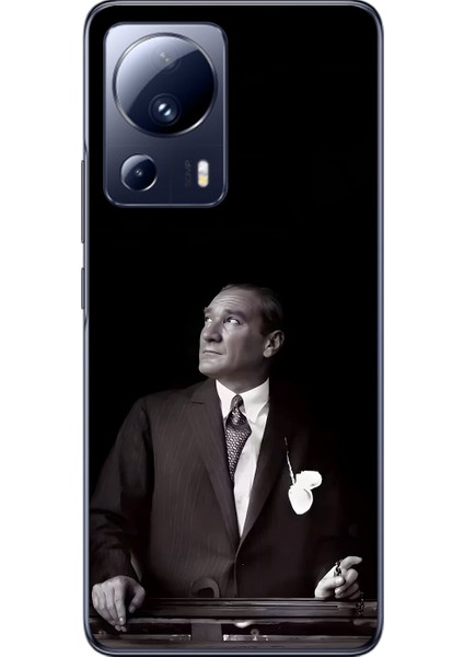Xiaomi Mi 13 Lite Uyumlu Şeffaf Kılıf Atatürk 3 Tasarımlı