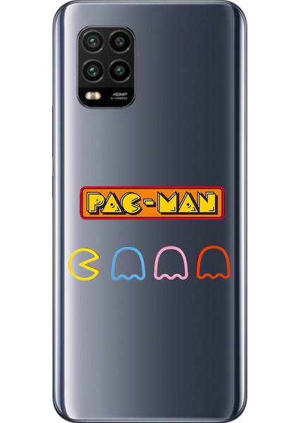 Xiaomi Mi 10 Lite Uyumlu Şeffaf Kılıf 1 Pac-Man Tasarımlı
