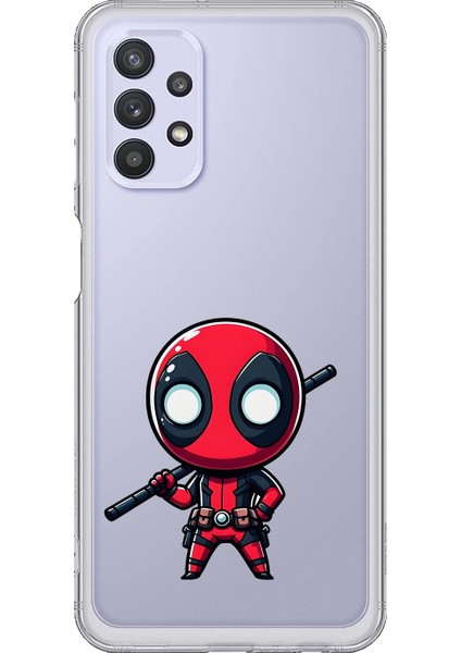 Samsung Galaxy A32 Uyumlu Şeffaf Kılıf Chibi 8 Tasarımlı