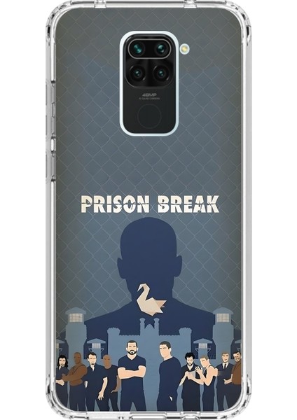 Xiaomi Redmi Note 9 Uyumlu Şeffaf Kılıf Prison Break Tasarımlı