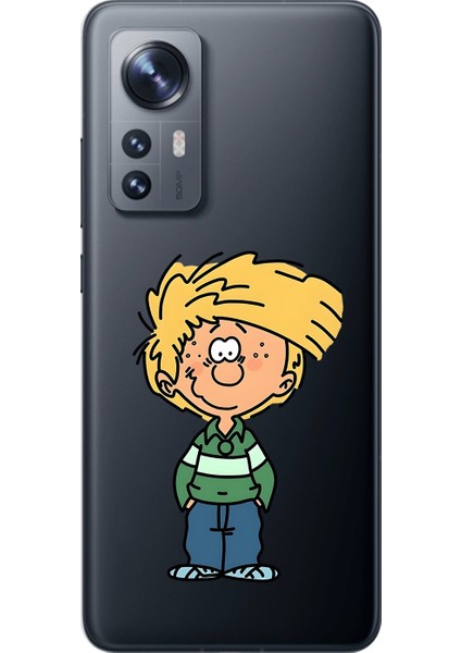 Xiaomi Mi 12 Pro Uyumlu Şeffaf Kılıf Cartoon 2 Tasarımlı