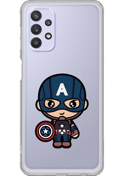 Samsung Galaxy A32 Uyumlu Şeffaf Kılıf Chibi 4 Tasarımlı