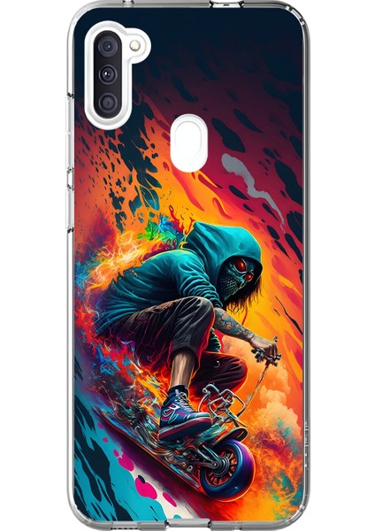 Samsung Galaxy A11 Uyumlu Şeffaf Kılıf Aesthetic 5 Tasarımlı